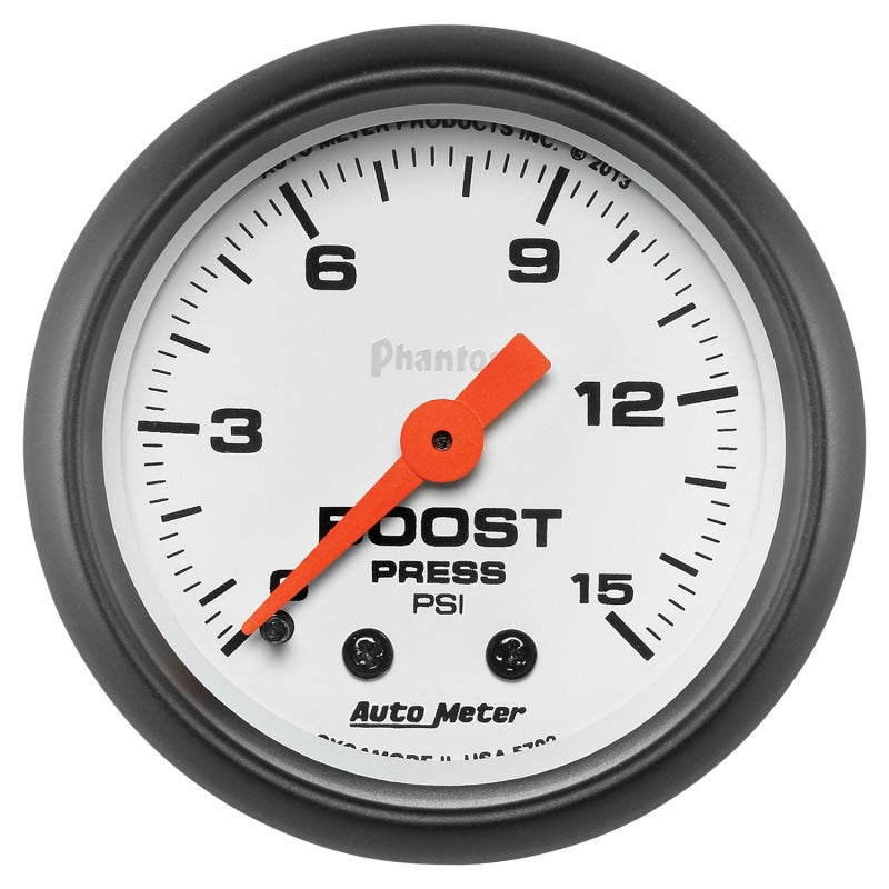 Autometer Phantom 52mm 0-15PSI Mechanical Boost Pressure Gauge - Burkken Auto Parts