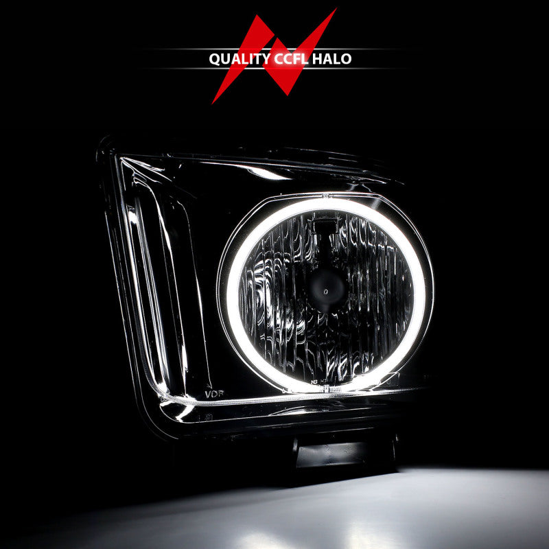 ANZO 2005-2009 Ford Mustang Crystal Headlights w/ Halo Black (CCFL) - Burkken Auto Parts