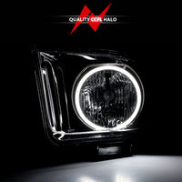 ANZO 2005-2009 Ford Mustang Crystal Headlights w/ Halo Black (CCFL) - Burkken Auto Parts