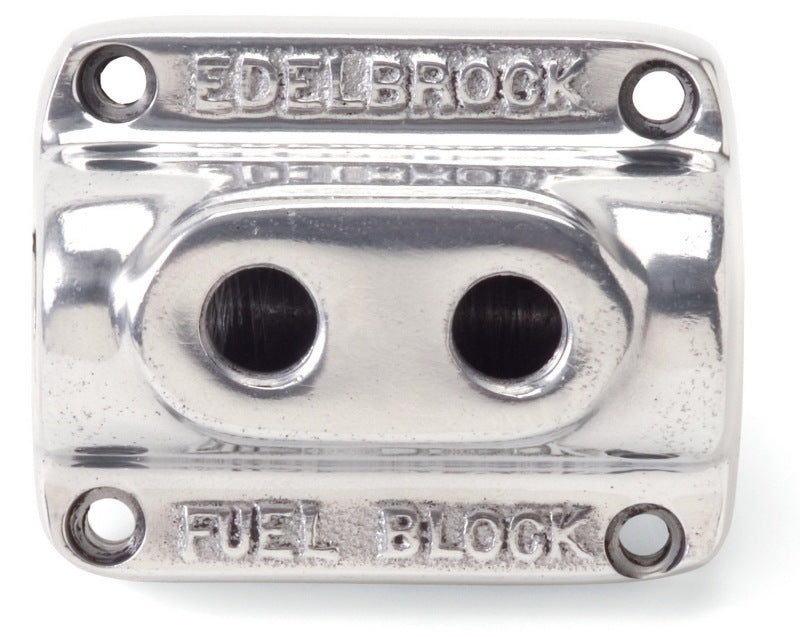 Edelbrock Polished Fuel Block Dual Carb - Burkken Auto Parts