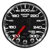 Autometer Spek-Pro Gauge Water Temp 2 1/16in 300f Stepper Motor W/Peak & Warn Blk/Chrm - Burkken Auto Parts