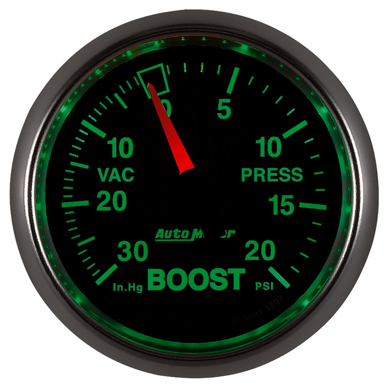 Autometer GS 52mm 30 in Hg/20 psi Mechanical Vacuum/Boost Gauge - Burkken Auto Parts