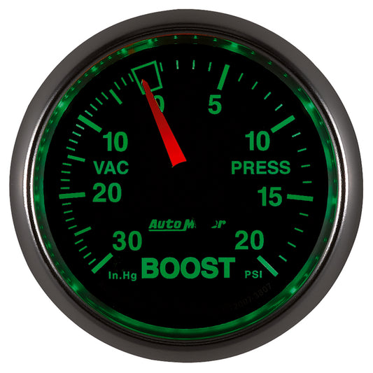 Autometer GS 52mm 30 in Hg/20 psi Mechanical Vacuum/Boost Gauge
