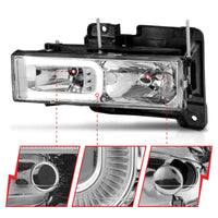 ANZO 1999-2000 Cadillac Escalade Crystal Headlights - Burkken Auto Parts