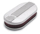 Edelbrock Air Cleaner Classic Series Oval Aluminum Top Cloth Element 17 5In X 9 35In X 3 9In Satin - Burkken Auto Parts