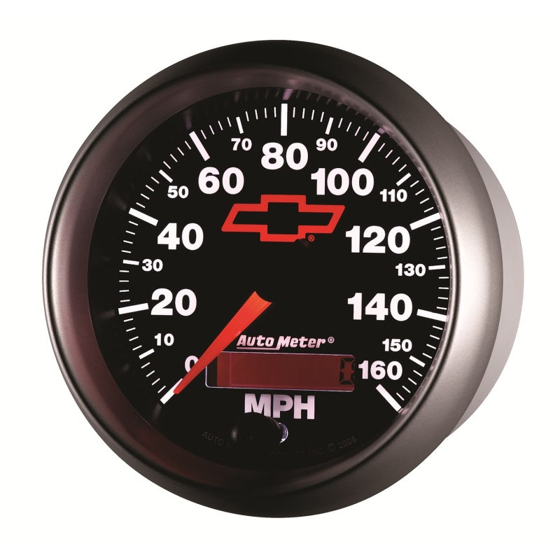 Autometer Speedometer 3-3/8in, 0-160 MPH, Elec. Programmable - Bowtie Black - Burkken Auto Parts