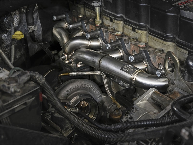 aFe Twisted Steel Header w/ Turbo Manifold 03-07 Dodge Diesel L6-5.9L - Burkken Auto Parts