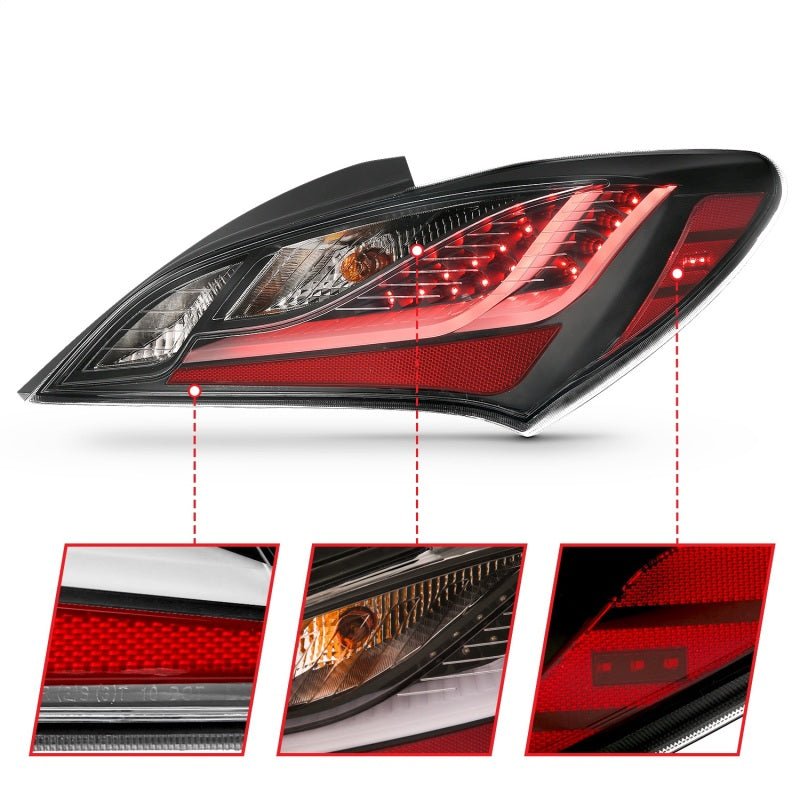 ANZO 10-13 Hyundai Genesis 2DR LED Taillights Smoke - Burkken Auto Parts