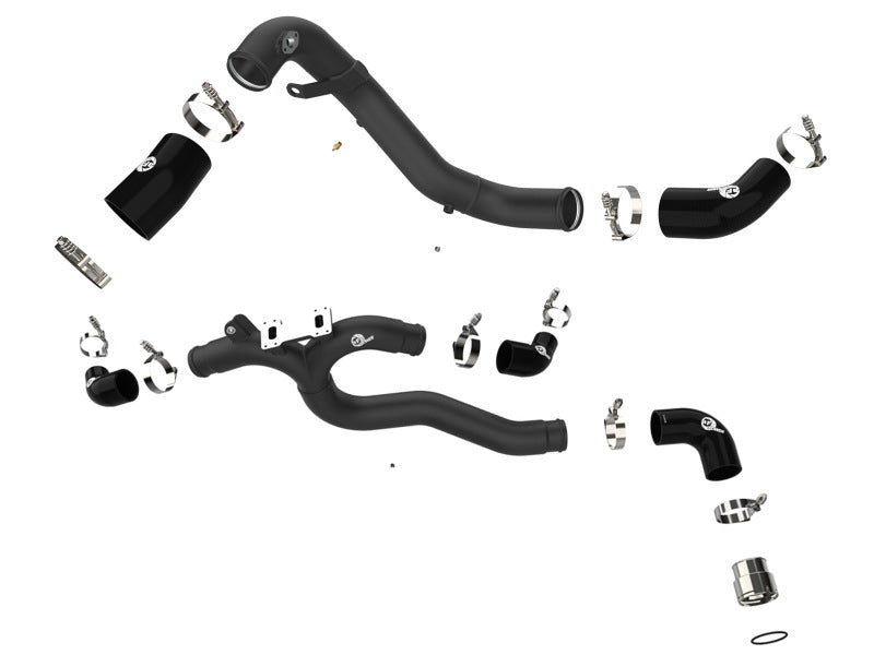 AFE 18-22 Kia Stinger V6-3.3L BladeRunner Alum Hot/Cold Charge Pipe Kit Black - Burkken Auto Parts