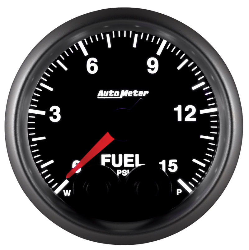 AutoMeter Gauge Fuel Press 2-1/16in. 15PSI Stepper Motor W/Peak & Warn Elite - Burkken Auto Parts