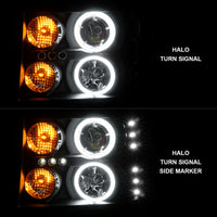 ANZO 2007-2013 GMC Sierra 1500 Projector Headlights w/ Halo Black - Burkken Auto Parts