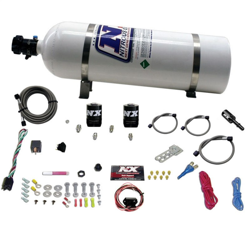 Nitrous Express Dodge Hemi/SRT8 Single Nozzle Fly By Wire Nitrous Kit (35-150HP) w/15lb Bottle - Burkken Auto Parts