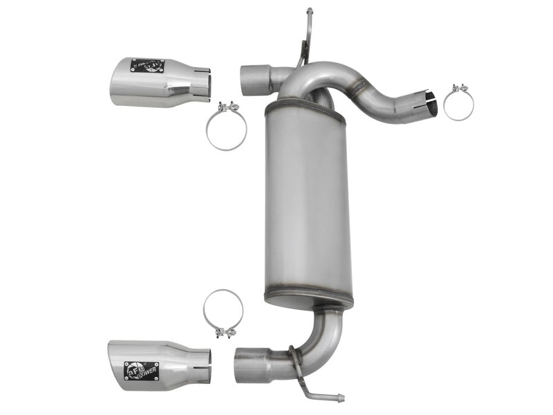 aFe Rebel Series 2.5in 409 SS Axle-Back Exhaust w/Polished Tips 07+ Jeep Wrangler (JK) V6 3.6L/3.8L - Burkken Auto Parts