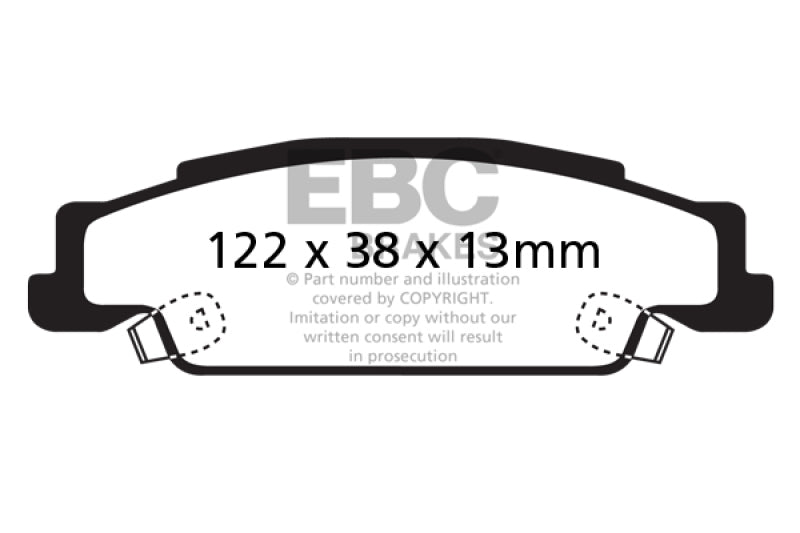 EBC 05-08 Pontiac Grand Prix 5.3 Redstuff Rear Brake Pads - Burkken Auto Parts