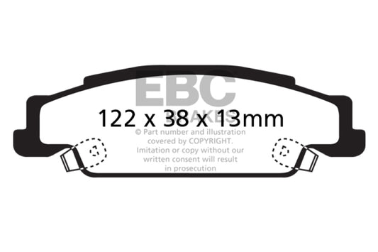 EBC 05-08 Pontiac Grand Prix 5.3 Redstuff Rear Brake Pads - Burkken Auto Parts
