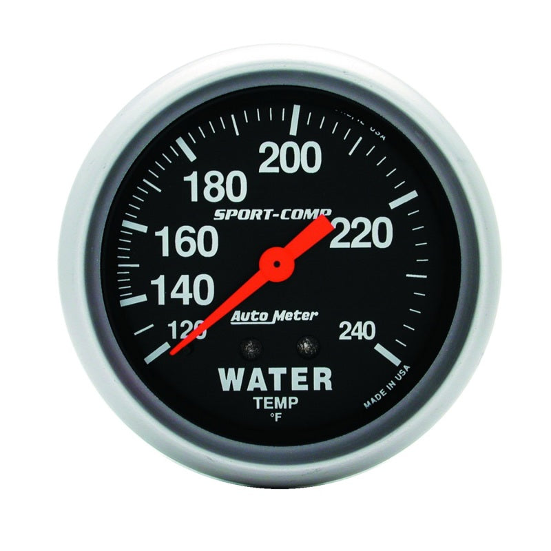 Autometer Sport-Comp 2 5/8in 120-240 F Mechanical Water Temp Gauge - Burkken Auto Parts