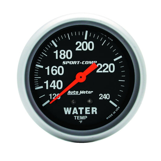 Autometer Sport-Comp 2 5/8in 120-240 F Mechanical Water Temp Gauge - Burkken Auto Parts