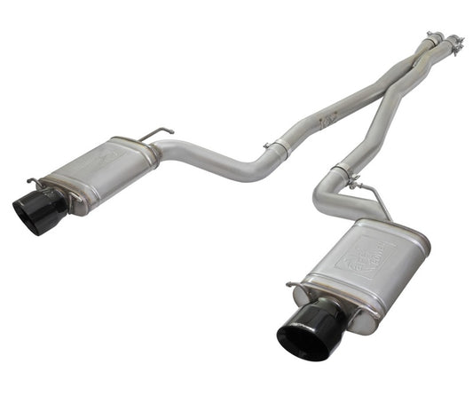 aFe Mach Force-Xp 3in CB Stainless Steel Dual Exhaust System w/ Black Tips 09-15 Cadillac CTS-V - Burkken Auto Parts