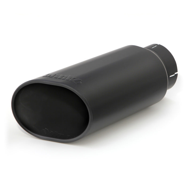 Banks Power Tailpipe Tip Kit - SS Obround Slash Cut - Black - 4in Tube - 5in X 6in X 14in - Burkken Auto Parts