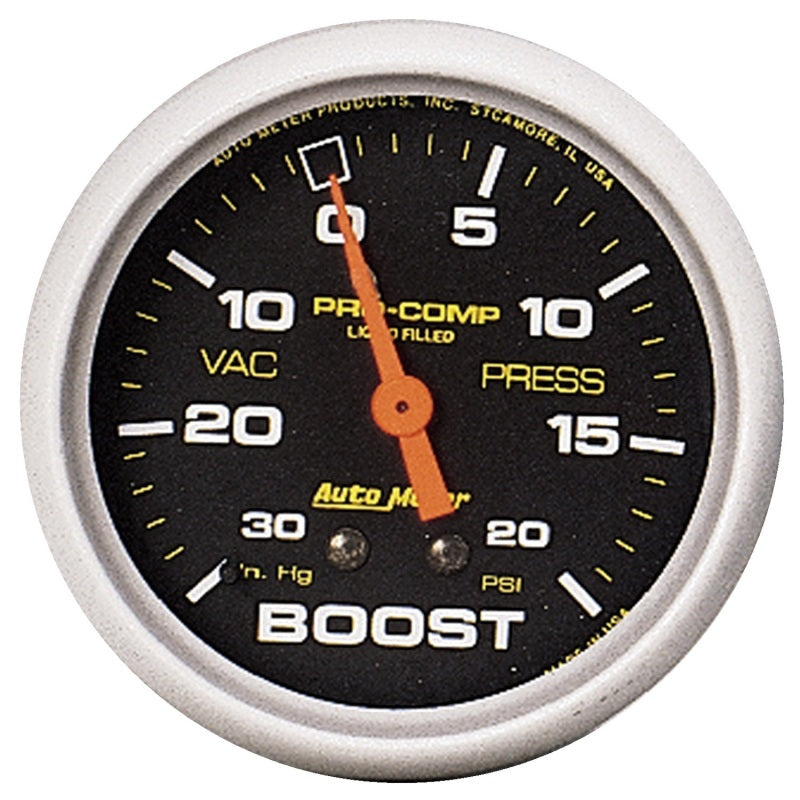 Autometer Pro-Comp 30 In Hg/20 PSI Liquid Filled Mechanical Boost Gauge - Burkken Auto Parts