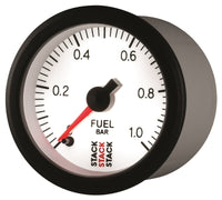 Autometer Stack 52mm 0-1 Bar M10 Male Pro Stepper Motor Fuel Pressure Gauge - White - Burkken Auto Parts