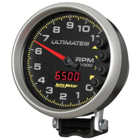 AutoMeter Gauge Tach 5in. 11K RPM Pedestal Datalogging Ultimate IIi Playback Black - Burkken Auto Parts
