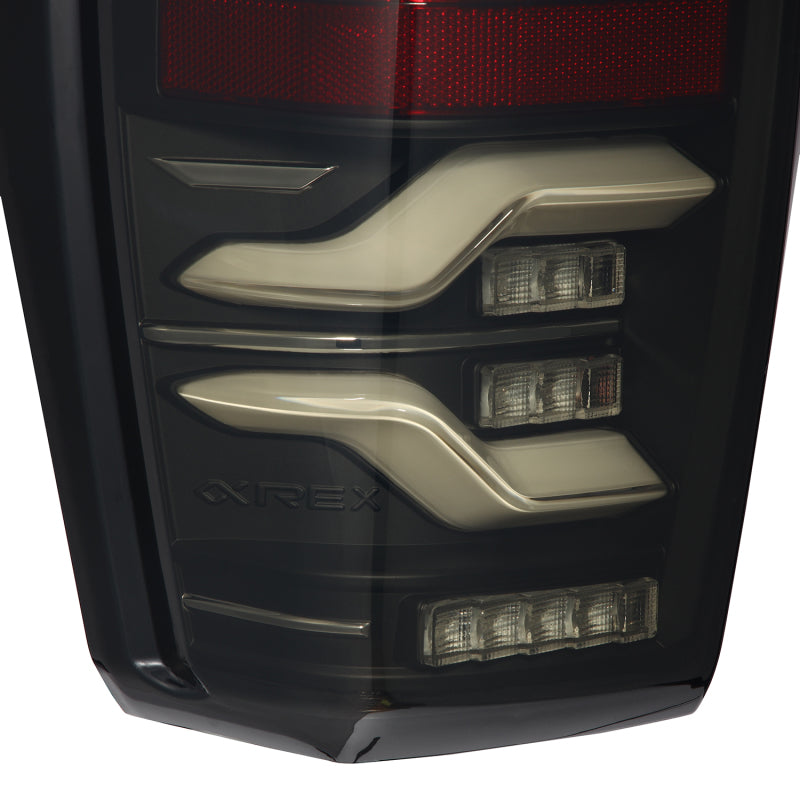 AlphaRex 16-21 Toyota Tacoma LUXX LED Taillights Blk w/Activ Light/Seq Signal - Burkken Auto Parts
