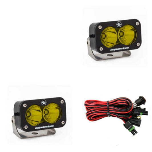 Baja Designs S2 Pro Series LED Light Pods Amber Lens Spot Pattern - Pair - Burkken Auto Parts