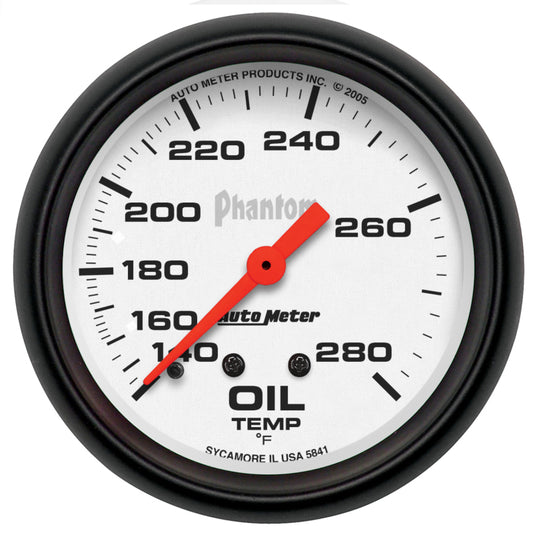 AutoMeter Gauge Oil Temp 2-5/8in. 140-280 Deg. F Mechanical Phantom - Burkken Auto Parts
