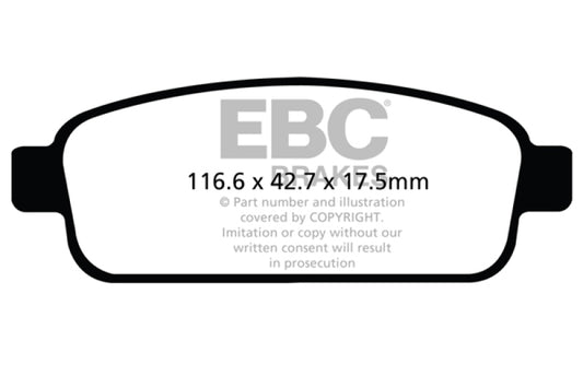 EBC 13+ Buick Encore 1.4 Turbo Greenstuff Rear Brake Pads - Burkken Auto Parts