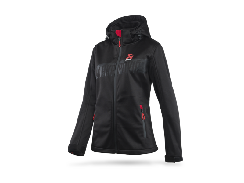 Akrapovic Womens Corpo Softshell Jacket Black - M - Burkken Auto Parts