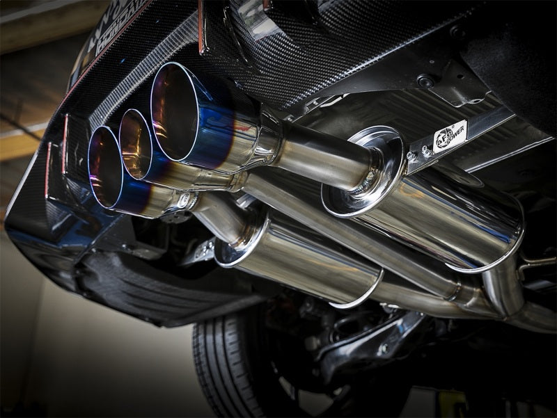 aFe Takeda 3in 304 SS Cat-Back Exhaust w/ Blue Flame Tips 2017+ Honda Civic Type R I4 2.0L (t) - Burkken Auto Parts