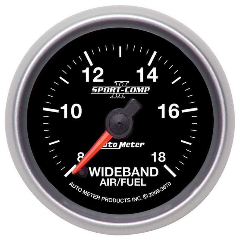 Autometer Sport-Comp II 52mm 8:1-18:1 AFR Wideband Air/Fuel Ratio Analog Gauge - Burkken Auto Parts