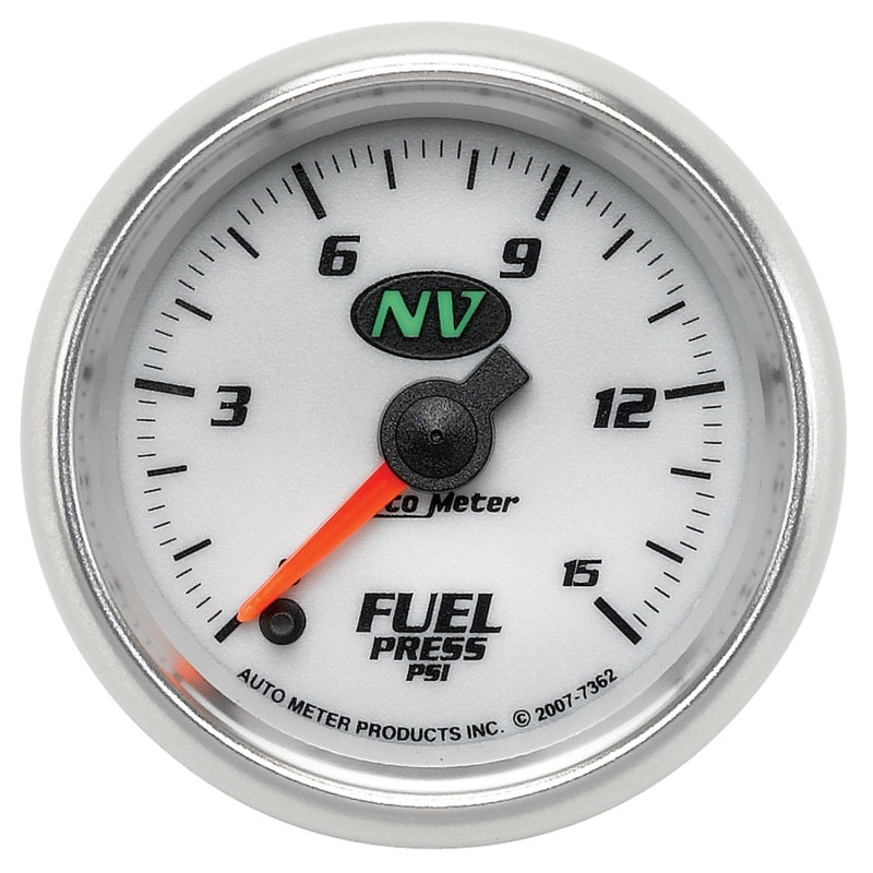 AutoMeter Gauge Fuel Pressure 2-1/16in. 15PSI Digital Stepper Motor NV - Burkken Auto Parts