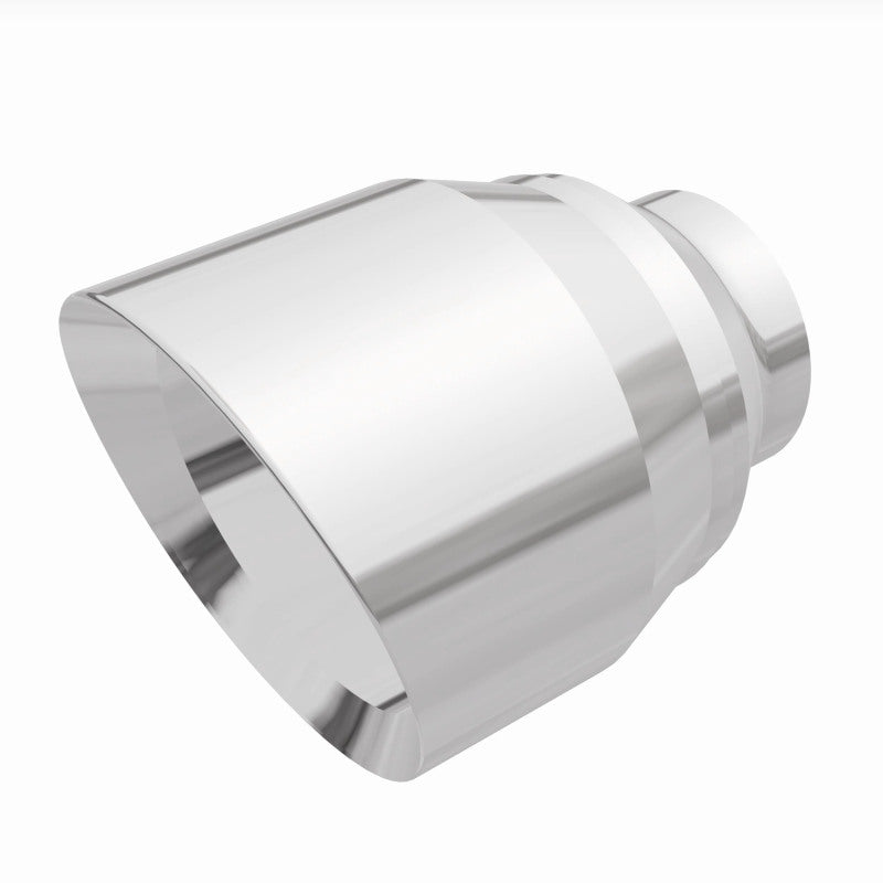 MagnaFlow Tip Stainless Double Wall Round Single Outlet Polished 4.5in DIA 2.5in Inlet 5.75in Length - Burkken Auto Parts
