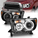 ANZO 2007-2013 Toyota Tundra Projector Headlights w/ Halo Black (CCFL) - Burkken Auto Parts