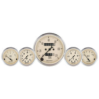 AutoMeter Gauge Kit 5 Pc. 3-1/8in. & 2-1/16in. Mech. Speedo. Wtmp & Oilp Antq Beige - Burkken Auto Parts