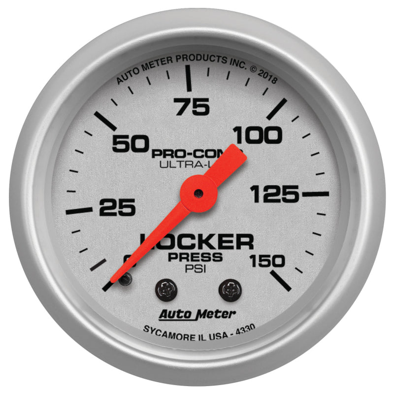 Autometer Ultra-Lite 2-1/16in 150 PSI Mechanical Air Locker Gauge - Burkken Auto Parts