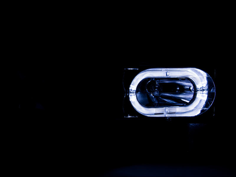 ANZO 1988-1998 Chevrolet C1500 Crystal Headlights Black w/ Halo - Burkken Auto Parts