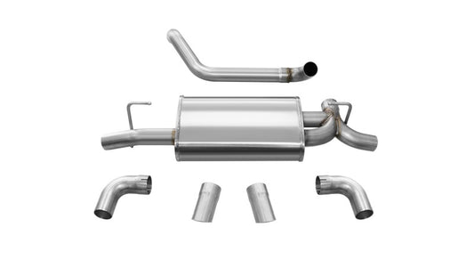 Corsa 2018-2025 Jeep Wrangler JL 2.5in Dual Rear Turn Down Exit Sport Axle-Back Exhaust - Burkken Auto Parts