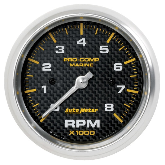 Autometer Marine Carbon Fiber 3-3/8in 8k RPM Tachometer - Burkken Auto Parts