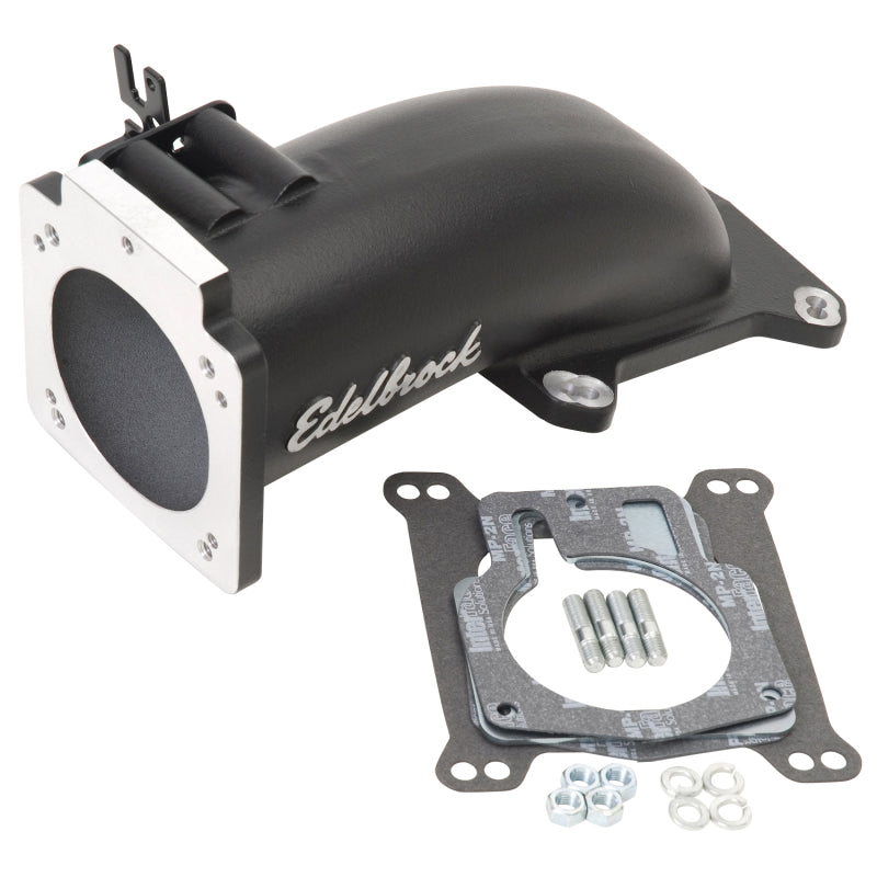 Edelbrock Ultra Low Profile Intake Elbow 90mm Throttle Body to Square-Bore Flange Black Finish - Burkken Auto Parts