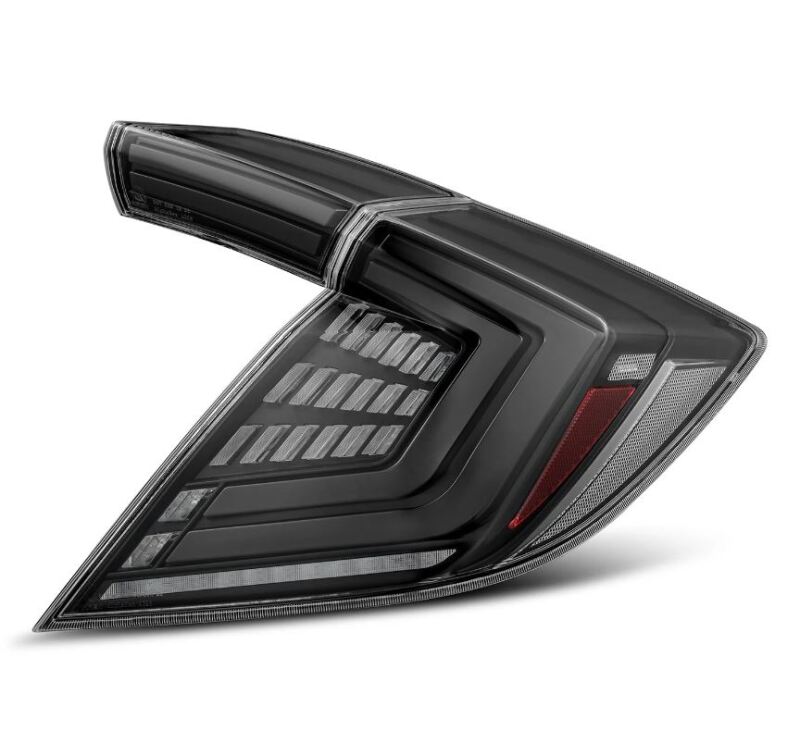 AlphaRex 16-21 Honda Civic Hatchback/ Type-R FK8 Nova-Series LED Tail Lights (Pair) - Alpha Black - Burkken Auto Parts
