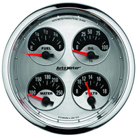 Autometer American Muscle SSE 100PSI/100-250 Deg F/8-18 Volt Oil Press/Water Temp/Volt/Fuel Gauge - Burkken Auto Parts
