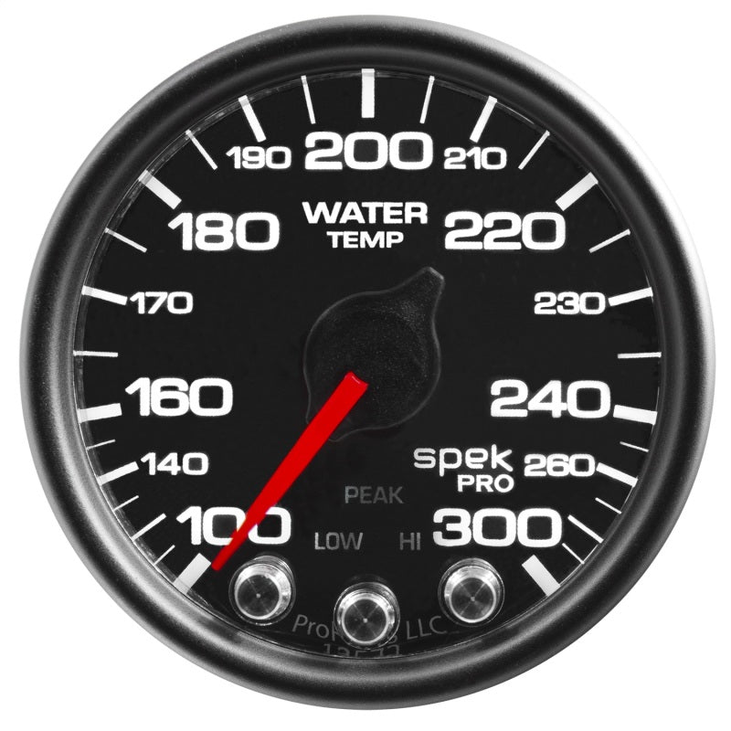 Autometer Spek-Pro Gauge Water Temp 2 1/16in 300f Stepper Motor W/Peak & Warn Blk/Blk - Burkken Auto Parts
