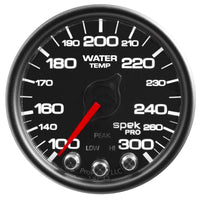 Autometer Spek-Pro Gauge Water Temp 2 1/16in 300f Stepper Motor W/Peak & Warn Blk/Blk - Burkken Auto Parts
