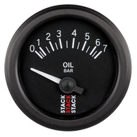 Autometer Stack 52mm 0-7 Bar M10 (M) Electric Oil Pressure Gauge - Black - Burkken Auto Parts