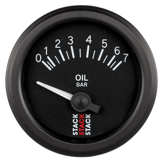 Autometer Stack 52mm 0-7 Bar M10 (M) Electric Oil Pressure Gauge - Black - Burkken Auto Parts