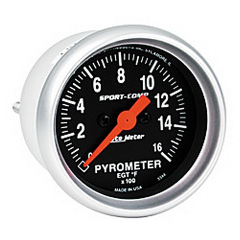 Autometer Sport-Comp 52mm 0-1600 Deg F Electronic EGT Gauge Kit - Burkken Auto Parts