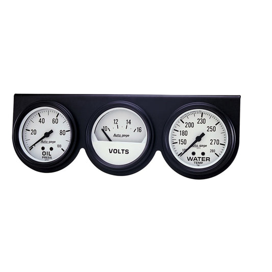 Autometer AutoGage 2-5/8in 0-100 PSI Oil Press/ 16 Volt / 280 Deg Water Temp - Burkken Auto Parts